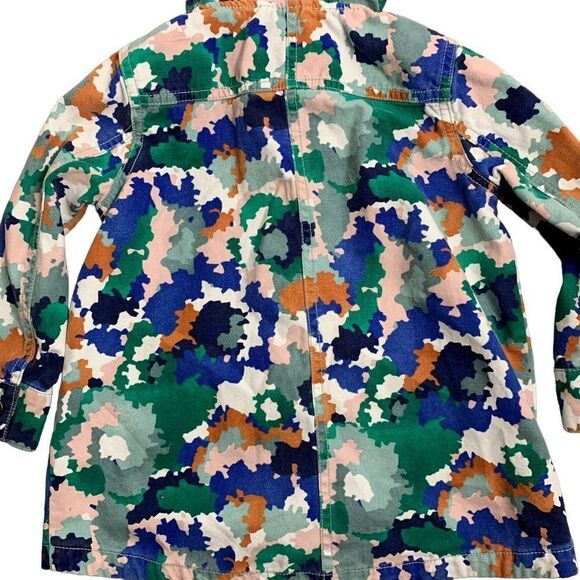 Gymboree Toddler Camo Hooded Jacket XS Multicolored Pockets Long Sleeve Zip Snap - Picture 5 of 6